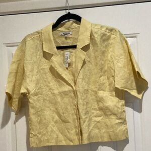 Madewell yellow resort linen top
